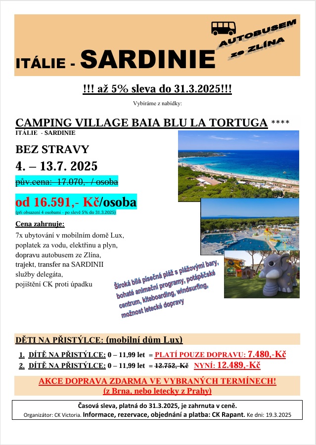 SARDINIE - CAMPING VILLAGE BAIA LA TORTUGA